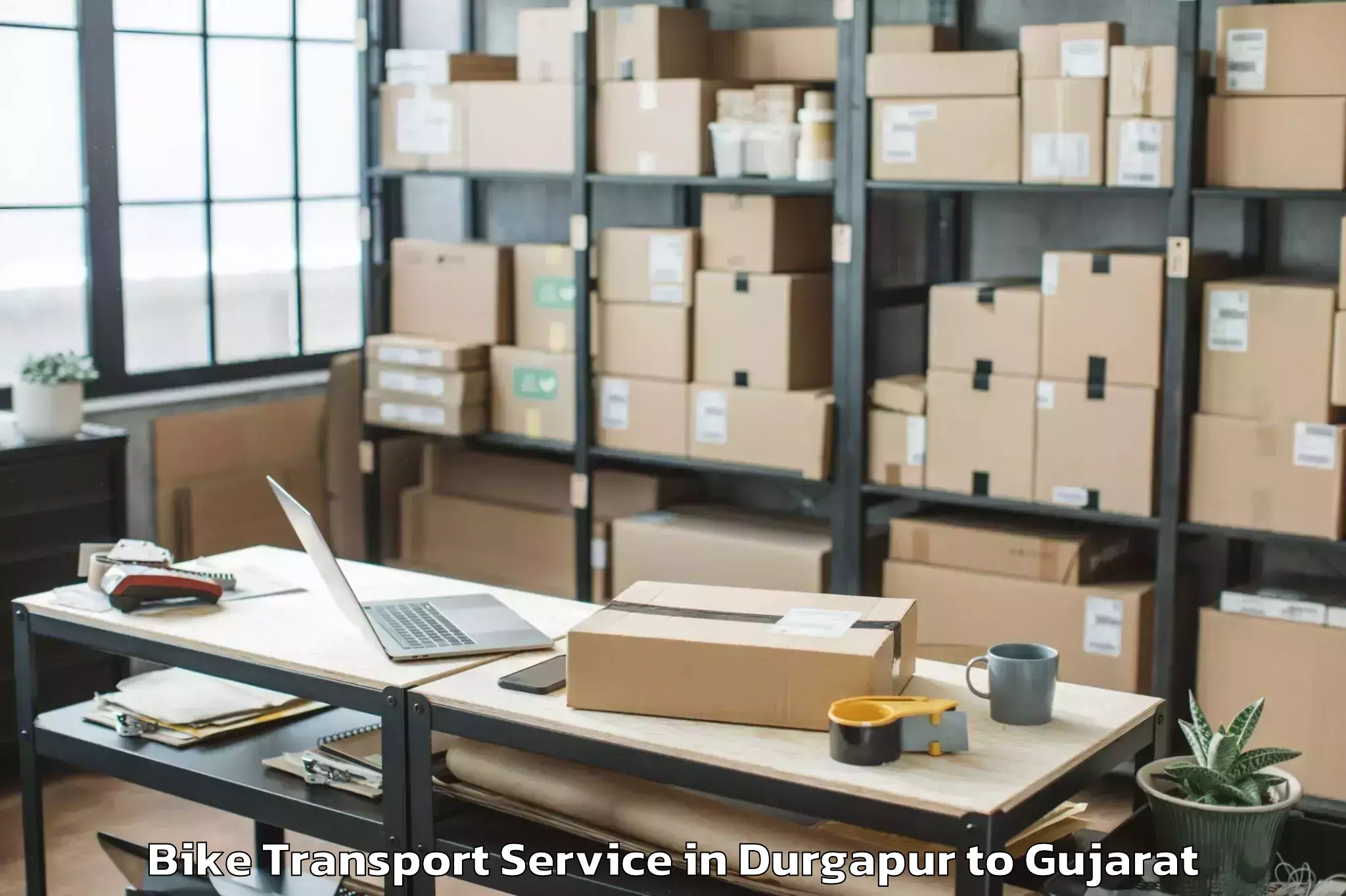 Hassle-Free Durgapur to Balasinor Bike Transport